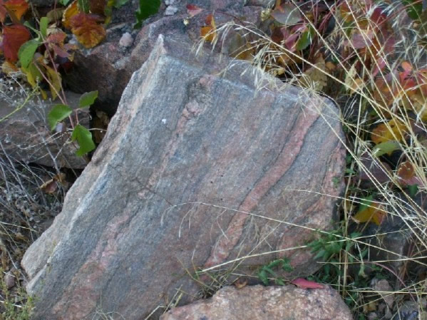 Banded gneiss along the Apex Trail