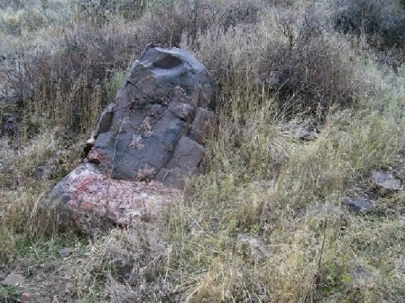 The Sentinel - Gneiss and granite boulder near the start of the Apex Trail Gneiss and granite boulder along the Apex Trail