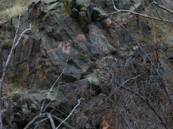 Gneiss exposure along the Apex Trail