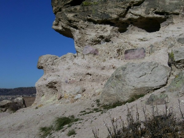 Purple rhyolite embedded in Castle Rock Conglomerate