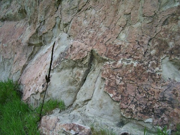 Mudstone cap on top of Laramie Formation sandstone Laramie Formation sandstone