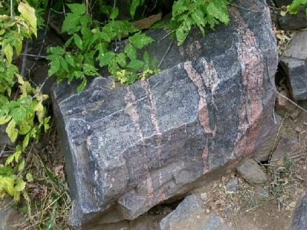 Banded gneiss along the Apex Trail